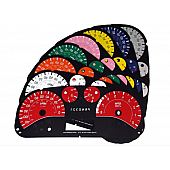 US Speedo Gauge Face Overlay - Silver Daytime Color/ White Letter Color - SSF25W