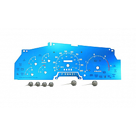 US Speedo Gauge Face Overlay - Blue Daytime Color/ White Letter Color - AQF03