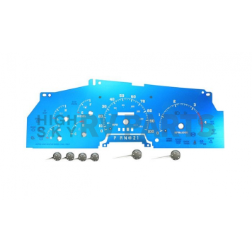 US Speedo Gauge Face Overlay - Blue Daytime Color/ White Letter Color - AQF03