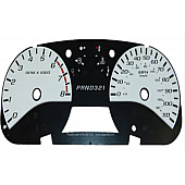 US Speedo Gauge Face Overlay - Silver Daytime Color/ Black Letter Color - COL0512