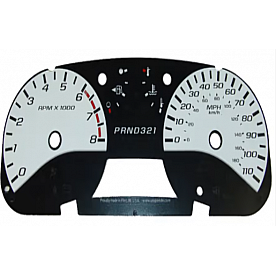 US Speedo Gauge Face Overlay - Silver Daytime Color/ Black Letter Color - COL0512