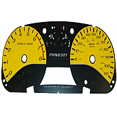 US Speedo Gauge Face Overlay - Yellow Daytime Color/ Black Letter Color - COL0513