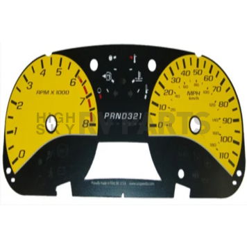 US Speedo Gauge Face Overlay - Yellow Daytime Color/ Black Letter Color - COL0513