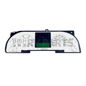 US Speedo Gauge Face Overlay - Silver Daytime Color/ Black Letter Color - F2500542