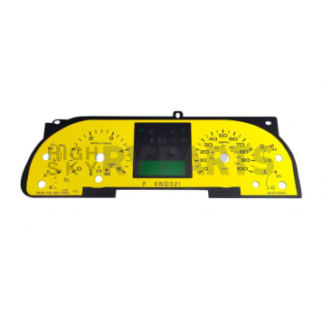 US Speedo Gauge Face Overlay - Yellow Daytime Color/ Black Letter Color - F2500543