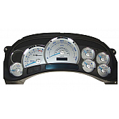 US Speedo Gauge Face Overlay - Silver Daytime Color/ Red Letter Color - SSEQ01R