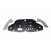 US Speedo Gauge Face Overlay - Silver Daytime Color/ Blue Letter Color - SSF03B