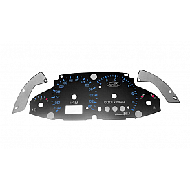 US Speedo Gauge Face Overlay - Silver Daytime Color/ Red Letter Color - SSF03R