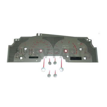 US Speedo Gauge Face Overlay - Silver Daytime Color/ Red Letter Color - SSF07R