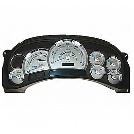 US Speedo Gauge Face Overlay - Silver Daytime Color/ White Letter Color - SSF07W