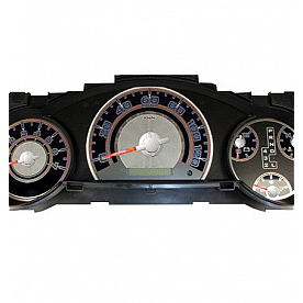 US Speedo Gauge Face Overlay - Silver Daytime Color/ Red Letter Color - SSFJ02R