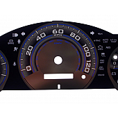 US Speedo Gauge Face Overlay - Silver Daytime Color/ White Letter Color - SSFJ02W