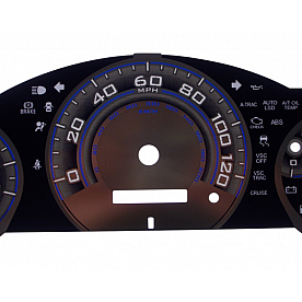 US Speedo Gauge Face Overlay - Silver Daytime Color/ White Letter Color - SSFJ02W
