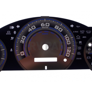 US Speedo Gauge Face Overlay - Silver Daytime Color/ White Letter Color - SSFJ02W