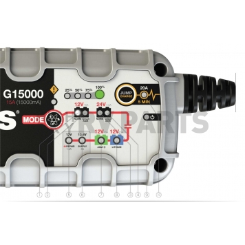 Noco Genius 15 Amp UltraSafe Battery Charger with JumpCharge Engine Start - G15000-8