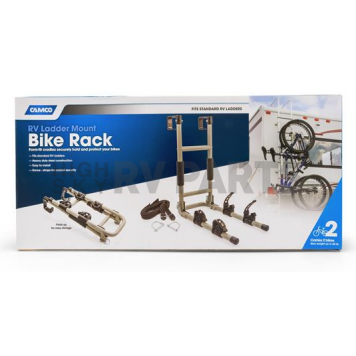 Camco Bike Rack - Ladder Mount Holds 2 Bikes Capacity - 51492-1