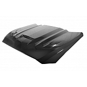Harwood Fiberglass Hood - Ram Air/ Heat Extractor Gelcoat Fiberglass Black - B26805
