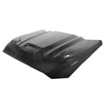 Harwood Fiberglass Hood - Ram Air/ Heat Extractor Gelcoat Fiberglass Black - B26805