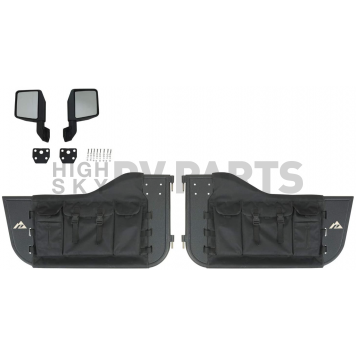 Paramount Automotive Door - Tubular Lower Half Textured Powder Coated Black Steel Set Of 2 - 510215