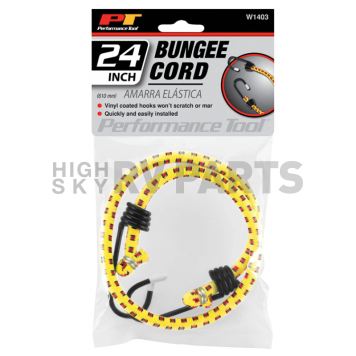 Performance Tool Bungee Cord Rubber Yellow 24 Inch - W1403-1
