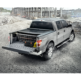 Roll-N-Lock Bed Cargo Divider Flip-Up Aluminum Black - CM101