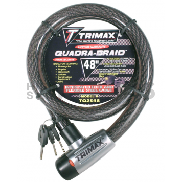 Trimax Locks Cable Lock 0.98 Inch x 48 Inch Steel - TQ2548
