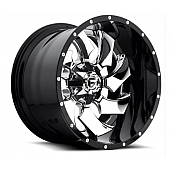 Fuel Off Road Wheel Cleaver D240 - 20 x 9&nbsp;Silver Center With Black Lip - D24020909850