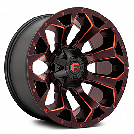 Fuel Off Road Wheel Assault D787 - 20 x 9&nbsp;Black With Red Natural Accents - D78720909850