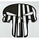 American Car Craft Emblem - American Pride Patriot Skull Silver/ Black Stainless Steel - 142068