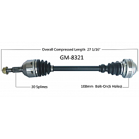 TrakMotive New CV Axle - GM8321