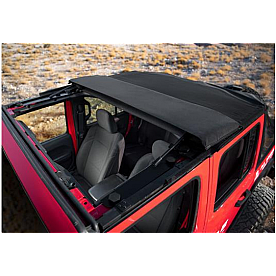 Rampage Soft Top - Diamond Black Fastback Top Sailcloth Fabric - 139435