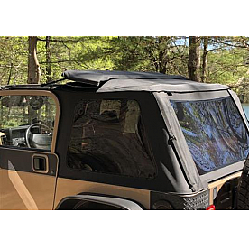 Rampage Soft Top - Diamond Black Fastback Top Sailcloth Fabric - 139535