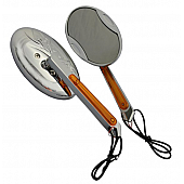 CIPA USA Exterior Mirror Oval  Silver Set Of 2 - 01913