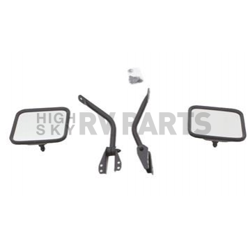 Rampage Exterior Mirror Manual Rectangular Black Set Of 2 - 7617-1