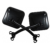 Rampage Exterior Mirror Manual Square Black Set Of 2 - 7618