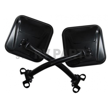 Rampage Exterior Mirror Manual Square Black Set Of 2 - 7618