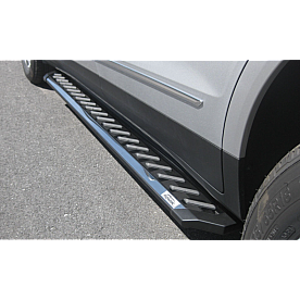 Romik USA Running Board Black Powder Coated Steel Stationary - 31753119