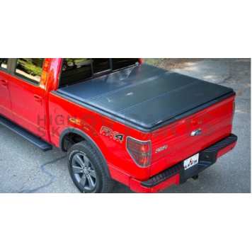 Leer Tonneau Cover Hard Folding Black Matte Powder Coated Aluminum - 132867