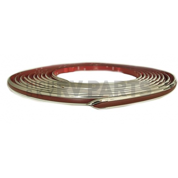Cowles Products Side Molding - Brown With Silver Trim PVC Plastic Matte With Chrome Plated Trim - 2553007