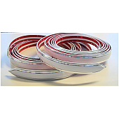 Cowles Products Side Molding - White With Silver Trim PVC Plastic Matte With Chrome Plated Trim - 2513502