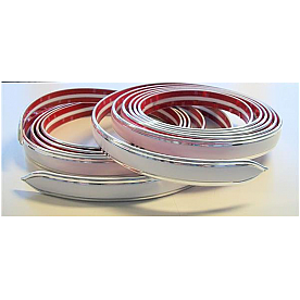 Cowles Products Side Molding - White With Silver Trim PVC Plastic Matte With Chrome Plated Trim - 2513502