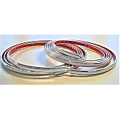Cowles Products Side Molding - White With Silver Trim PVC Plastic Matte With Chrome Plated Trim - 2553002