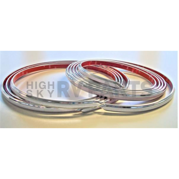Cowles Products Side Molding - White With Silver Trim PVC Plastic Matte With Chrome Plated Trim - 2553002
