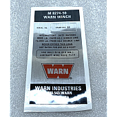 Warn Winch Label - 37489