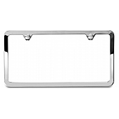 Automotive Gold License Plate Frame - Silver Stainless Steel - LFMARMEC