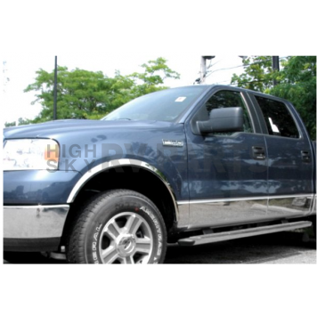 B & I Fender Rocker Panel Molding - Chrome Plated Steel Silver Set of 14 - 20467