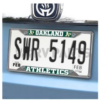 Fan Mat License Plate Frame - MLB Oakland Athletics Logo Metal - 26668-2