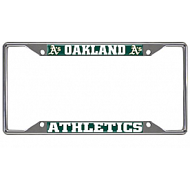 Fan Mat License Plate Frame - MLB Oakland Athletics Logo Metal - 26668
