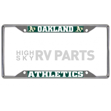 Fan Mat License Plate Frame - MLB Oakland Athletics Logo Metal - 26668