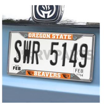 Fan Mat License Plate Frame - University Of Oregon State Logo Metal - 16838-1